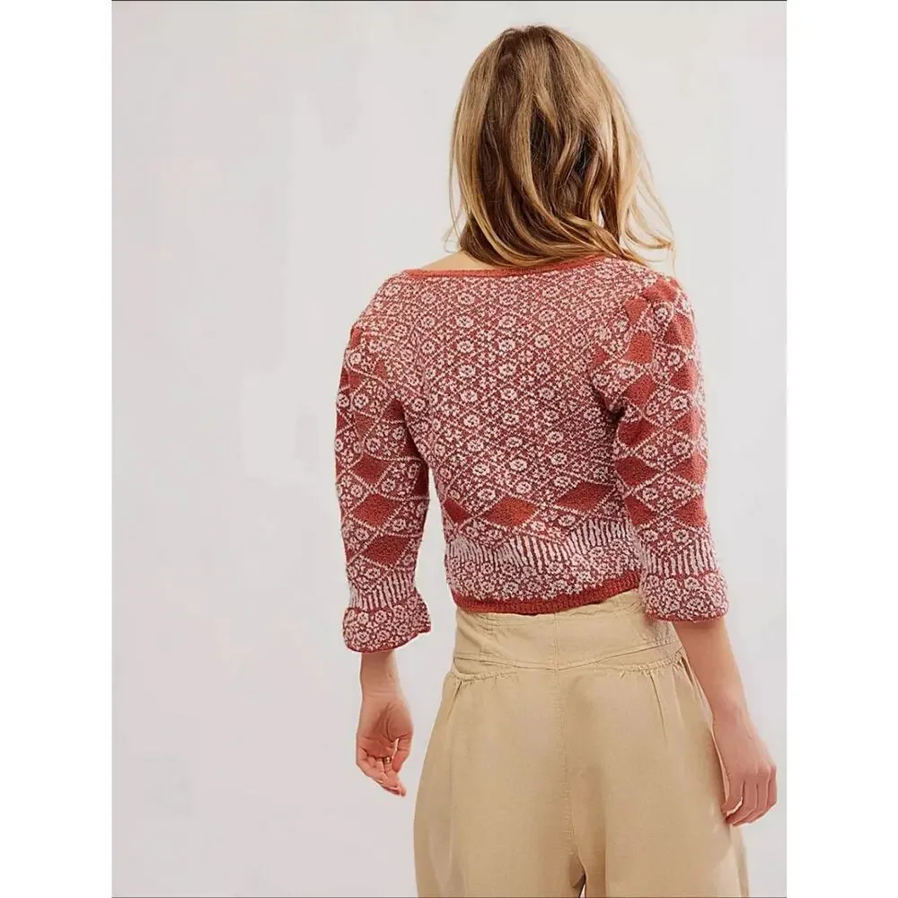 Free People Geo Floral Cardigan